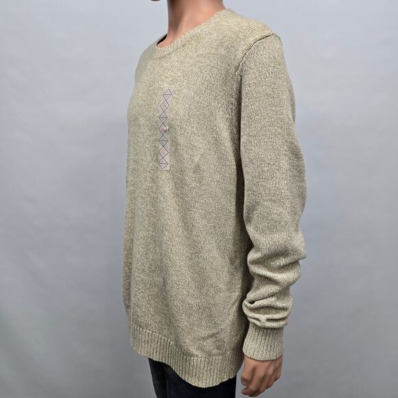 NWT St. John's Bay Sweater Men XXL 2XL Crew Neck Cotton Oatmeal Marl - Picture 10 of 13